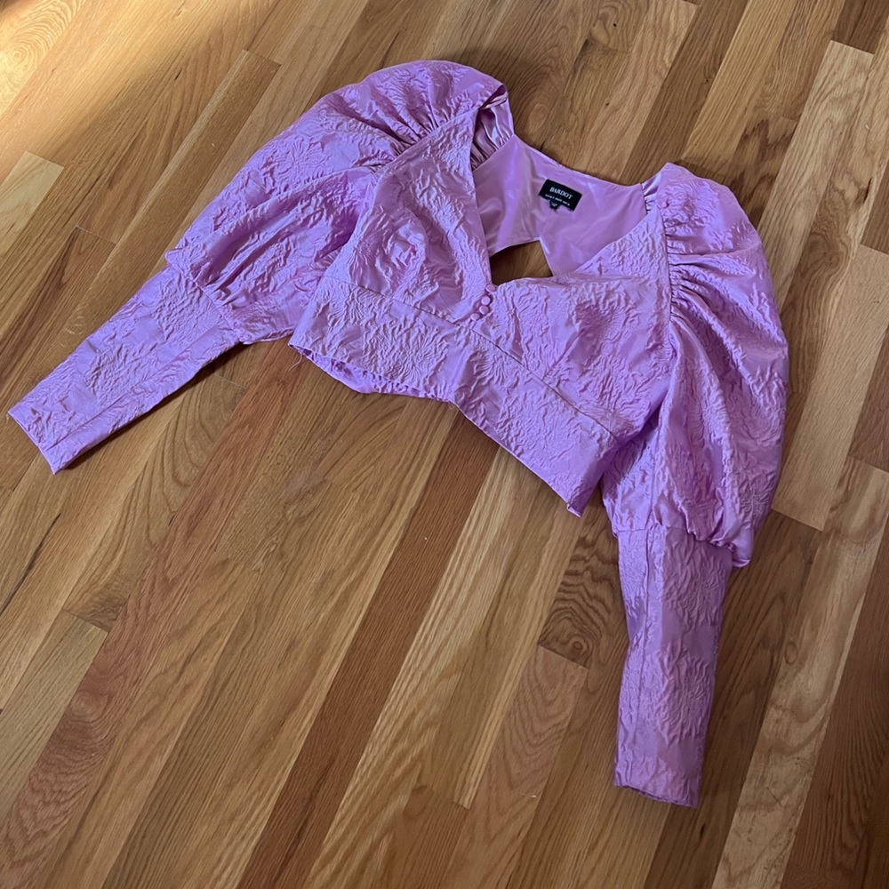 Women’s Bardot Long Sleeve Jacquard Top - Picture 2 of 5